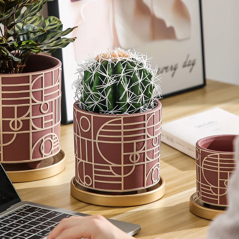 Simple Cylindrical Ceramic Flo - Echeveria Succulent recension och pris