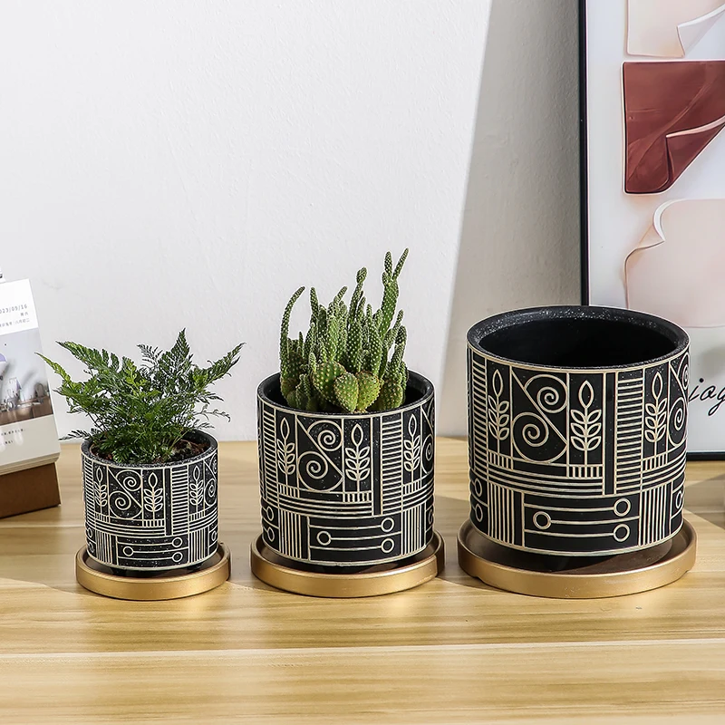 Simple Cylindrical Ceramic Flo - Echeveria Succulent recension och pris